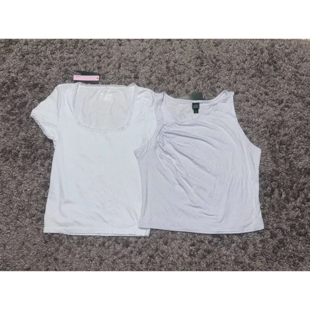 Bundle of 2 Ladies Top Large NWT Cami Tank Top Light Blue
